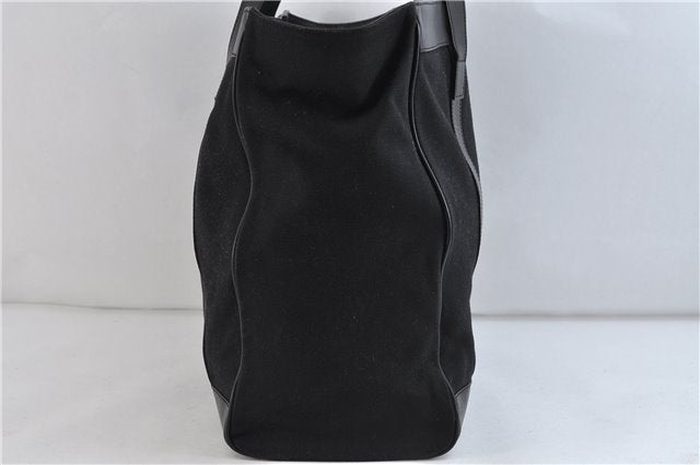 Authentic GUCCI Shoulder Tote Bag Canvas Leather 91384 Black 8772C