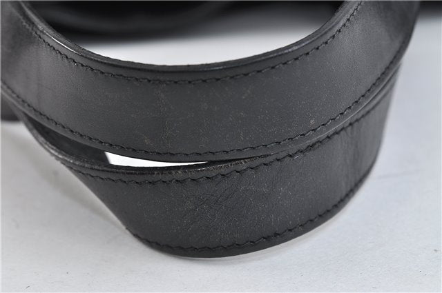 Authentic GUCCI Shoulder Tote Bag Canvas Leather 91384 Black 8772C