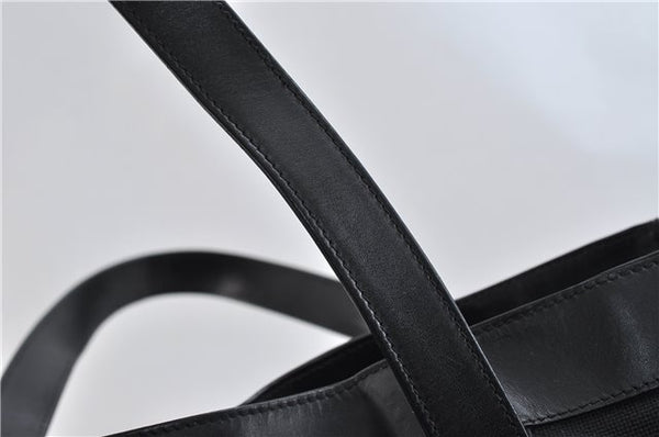 Authentic GUCCI Shoulder Tote Bag Canvas Leather 91384 Black 8772C