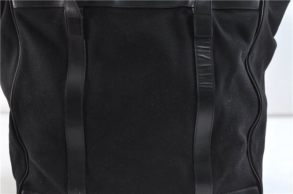 Authentic GUCCI Shoulder Tote Bag Canvas Leather 91384 Black 8772C
