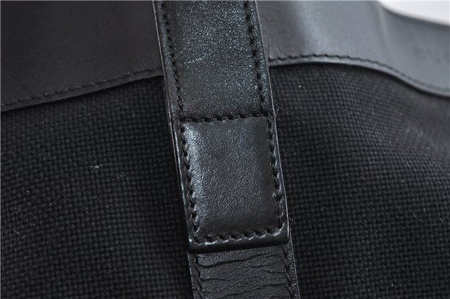 Authentic GUCCI Shoulder Tote Bag Canvas Leather 91384 Black 8772C