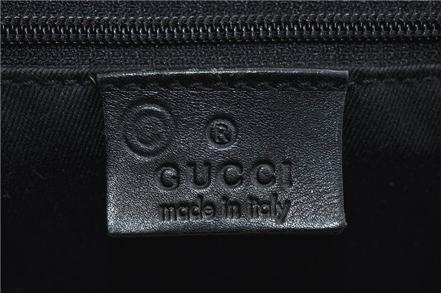 Authentic GUCCI Shoulder Tote Bag Canvas Leather 91384 Black 8772C