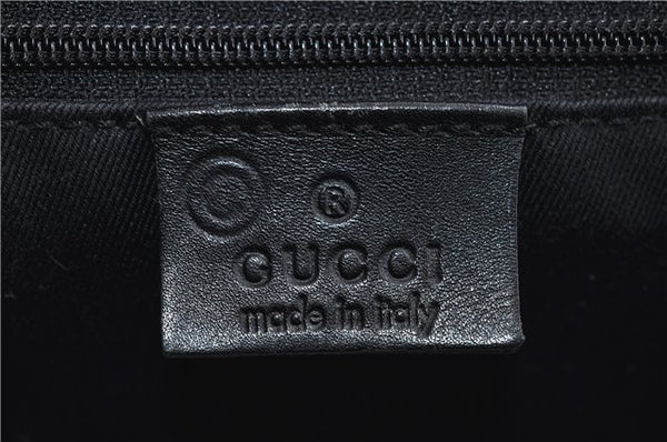 Authentic GUCCI Shoulder Tote Bag Canvas Leather 91384 Black 8772C