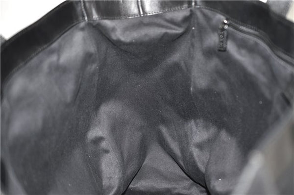 Authentic GUCCI Shoulder Tote Bag Canvas Leather 91384 Black 8772C