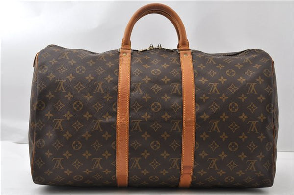 Authentic Louis Vuitton Monogram Keepall 50 Travel Boston Bag M41426 LV 8778F