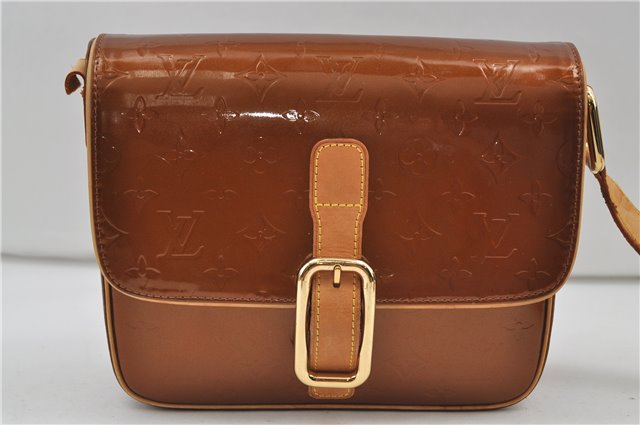 Auth Louis Vuitton Vernis Christie GM Shoulder Bag Brown M91107 LV Junk 8779D
