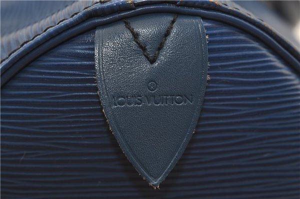Authentic Louis Vuitton Epi Speedy 30 Hand Boston Bag Purse Blue M43005 LV 8780D