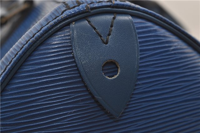 Authentic Louis Vuitton Epi Speedy 30 Hand Boston Bag Purse Blue M43005 LV 8780D