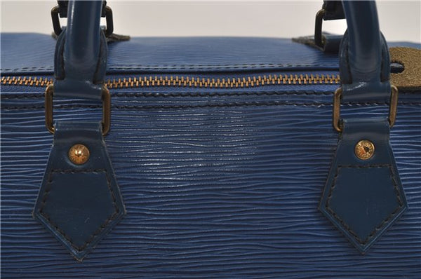 Authentic Louis Vuitton Epi Speedy 30 Hand Boston Bag Purse Blue M43005 LV 8780D