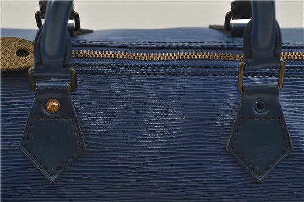 Authentic Louis Vuitton Epi Speedy 30 Hand Boston Bag Purse Blue M43005 LV 8780D