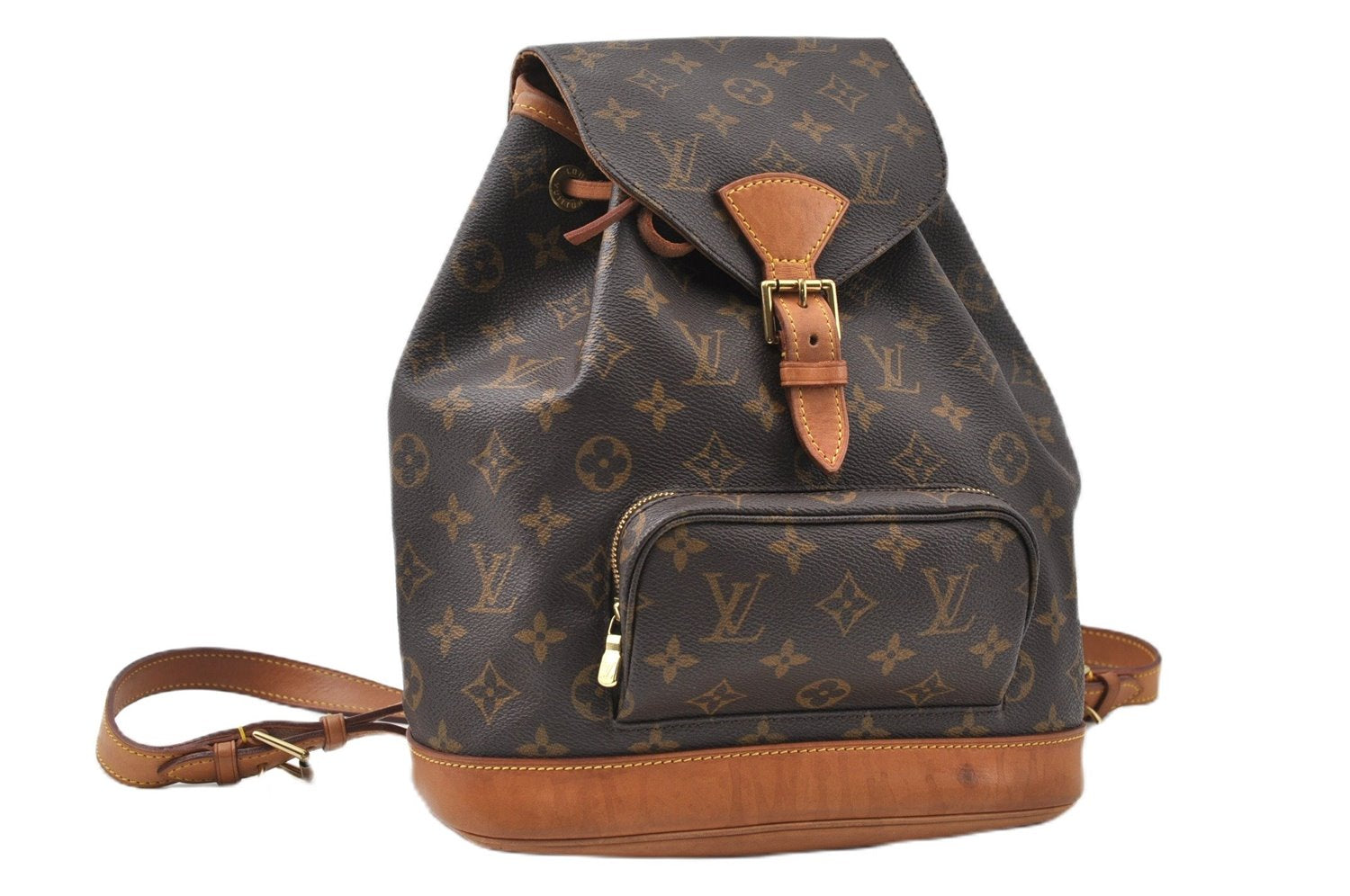 Authentic Louis Vuitton Monogram Montsouris MM Backpack M51136 LV 8780F