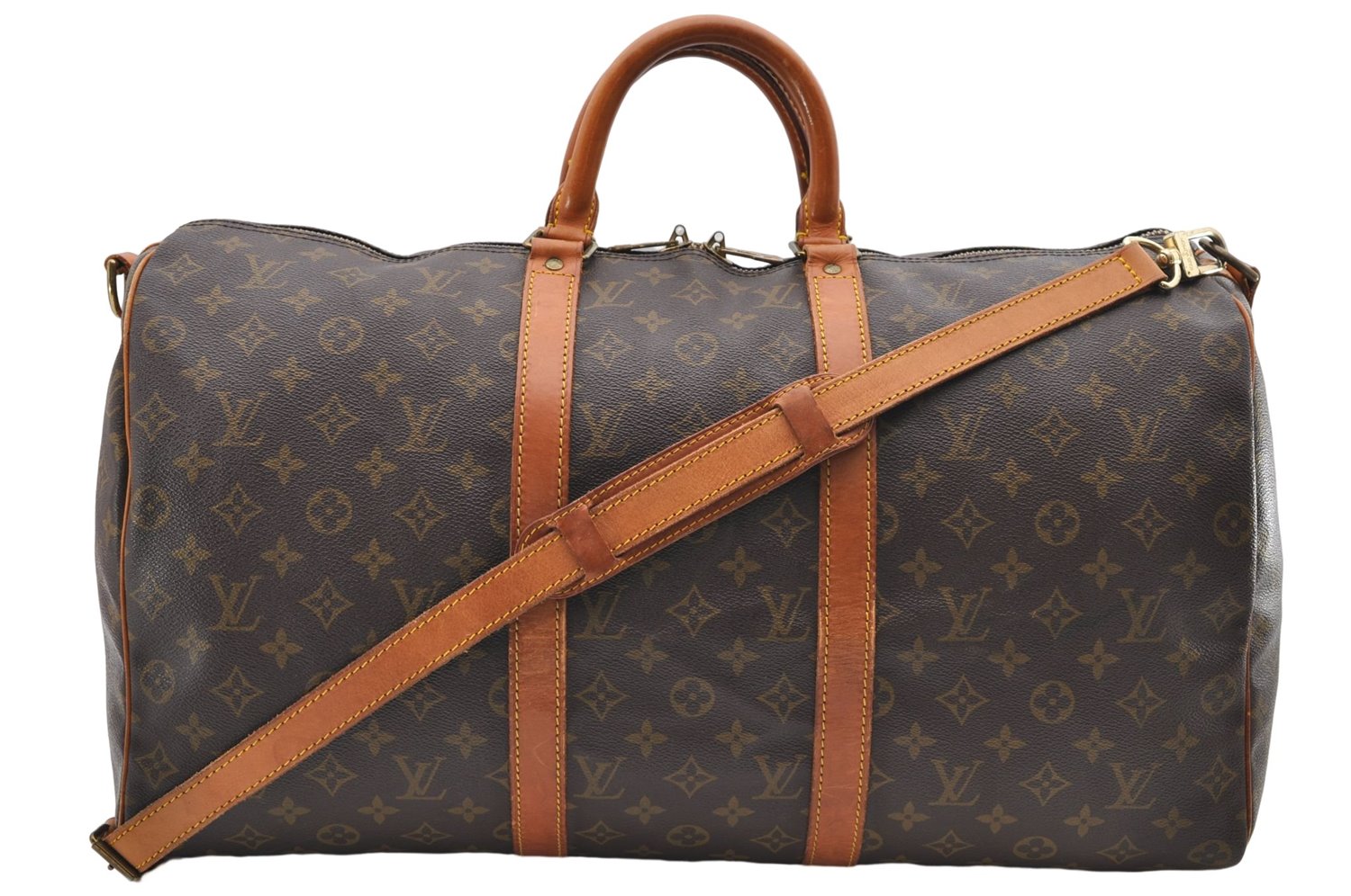 Auth Louis Vuitton Monogram Keepall Bandouliere 50 Boston Bag M41416 LV 8784D