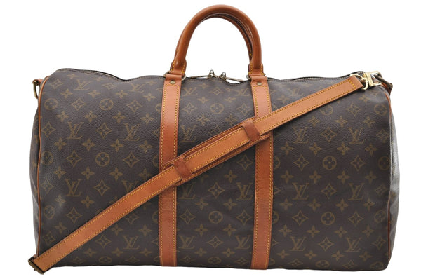 Auth Louis Vuitton Monogram Keepall Bandouliere 50 Boston Bag M41416 LV 8784D