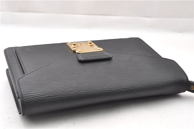 Auth Louis Vuitton Epi Pochette Sellier Dragonne Clutch Bag M52612 Black 8788F