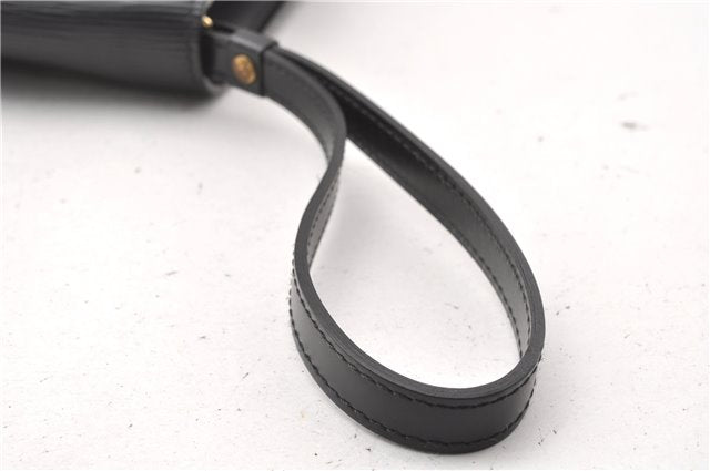 Auth Louis Vuitton Epi Pochette Sellier Dragonne Clutch Bag M52612 Black 8788F