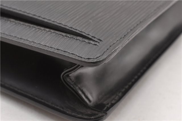 Auth Louis Vuitton Epi Pochette Sellier Dragonne Clutch Bag M52612 Black 8788F