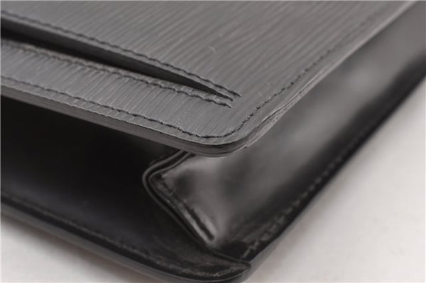 Auth Louis Vuitton Epi Pochette Sellier Dragonne Clutch Bag M52612 Black 8788F