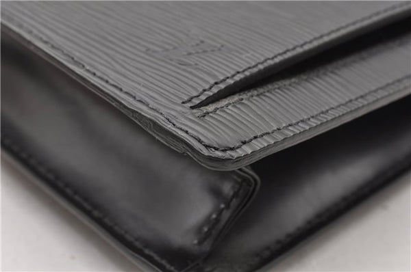 Auth Louis Vuitton Epi Pochette Sellier Dragonne Clutch Bag M52612 Black 8788F