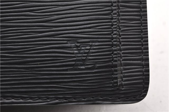 Auth Louis Vuitton Epi Pochette Sellier Dragonne Clutch Bag M52612 Black 8788F
