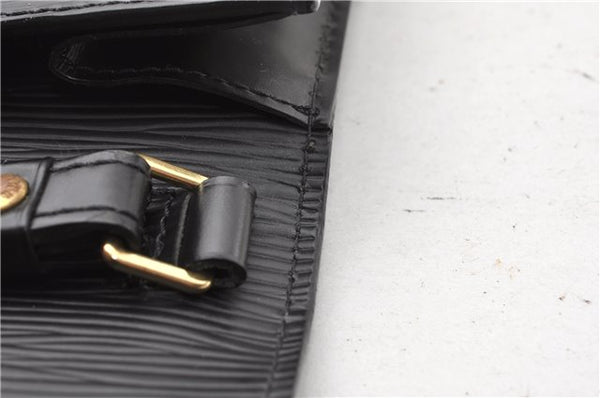 Auth Louis Vuitton Epi Pochette Sellier Dragonne Clutch Bag M52612 Black 8788F