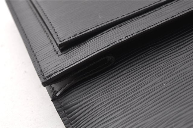 Auth Louis Vuitton Epi Pochette Sellier Dragonne Clutch Bag M52612 Black 8788F