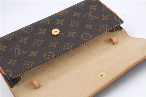 Authentic Louis Vuitton Monogram Pochette Twin GM Shoulder Bag M51852 LV 8789D