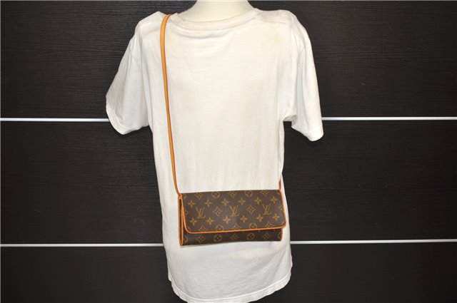 Authentic Louis Vuitton Monogram Pochette Twin GM Shoulder Bag M51852 LV 8789D