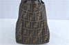 Authentic FENDI Zucca Shoulder Tote Bag Purse Canvas Leather Brown 8792B