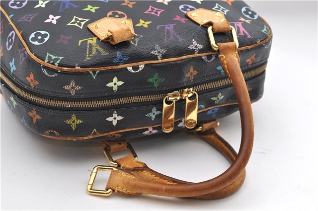 Louis Vuitton Monogram Multicolor Trouville Hand Bag Black M92662 LV Junk 8792D