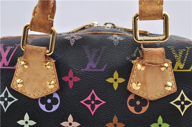 Louis Vuitton Monogram Multicolor Trouville Hand Bag Black M92662 LV Junk 8792D