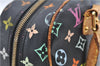 Louis Vuitton Monogram Multicolor Trouville Hand Bag Black M92662 LV Junk 8792D