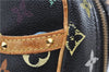 Louis Vuitton Monogram Multicolor Trouville Hand Bag Black M92662 LV Junk 8792D