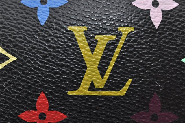 Louis Vuitton Monogram Multicolor Trouville Hand Bag Black M92662 LV Junk 8792D