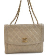 Authentic CHANEL Calf Skin Matelasse Chain Shoulder Bag Purse Beige CC 8794C