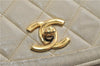 Authentic CHANEL Calf Skin Matelasse Chain Shoulder Bag Purse Beige CC 8794C