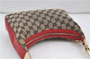 Auth GUCCI Shoulder Hand Bag Purse GG Canvas Leather 0013812 Black Red 8794D