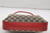 Auth GUCCI Shoulder Hand Bag Purse GG Canvas Leather 0013812 Black Red 8794D