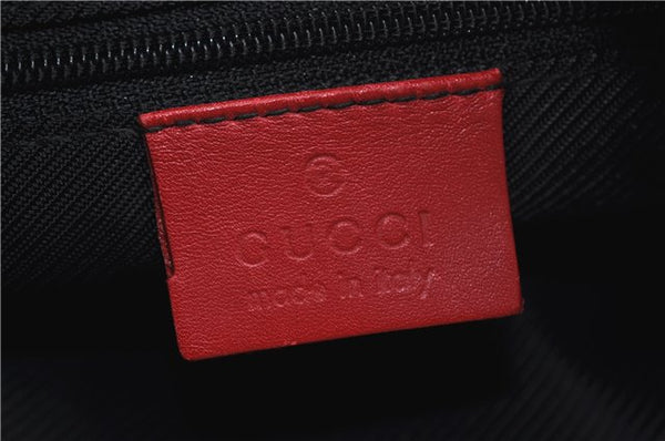 Auth GUCCI Shoulder Hand Bag Purse GG Canvas Leather 0013812 Black Red 8794D