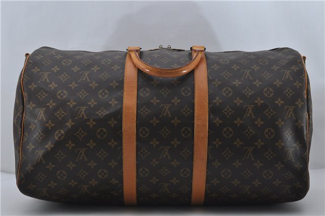Auth Louis Vuitton Monogram Keepall Bandouliere 55 Boston Bag M41414 LV 8796D