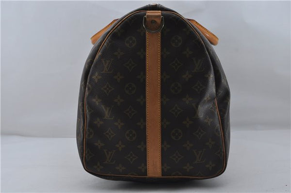 Auth Louis Vuitton Monogram Keepall Bandouliere 55 Boston Bag M41414 LV 8796D
