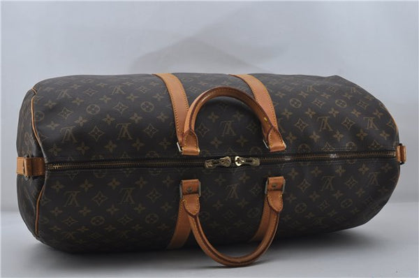 Auth Louis Vuitton Monogram Keepall Bandouliere 55 Boston Bag M41414 LV 8796D
