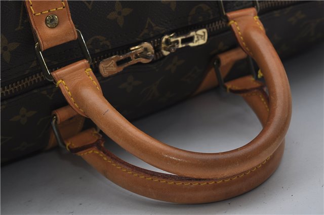 Auth Louis Vuitton Monogram Keepall Bandouliere 55 Boston Bag M41414 LV 8796D