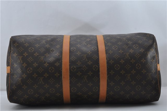 Auth Louis Vuitton Monogram Keepall Bandouliere 55 Boston Bag M41414 LV 8796D