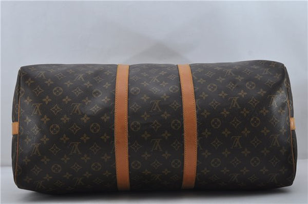 Auth Louis Vuitton Monogram Keepall Bandouliere 55 Boston Bag M41414 LV 8796D