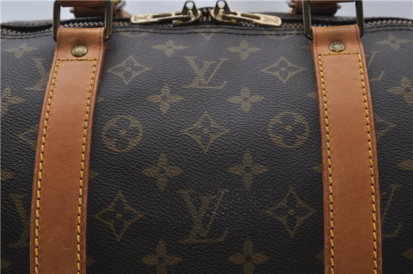 Auth Louis Vuitton Monogram Keepall Bandouliere 55 Boston Bag M41414 LV 8796D