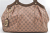 Authentic GUCCI Sukey Shoulder Tote Bag GG Canvas Leather 211944 Pink 8800D