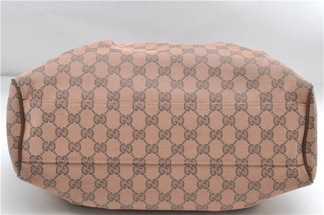 Authentic GUCCI Sukey Shoulder Tote Bag GG Canvas Leather 211944 Pink 8800D