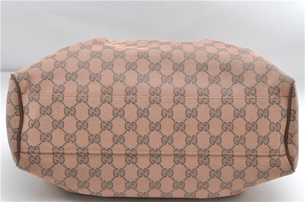 Authentic GUCCI Sukey Shoulder Tote Bag GG Canvas Leather 211944 Pink 8800D