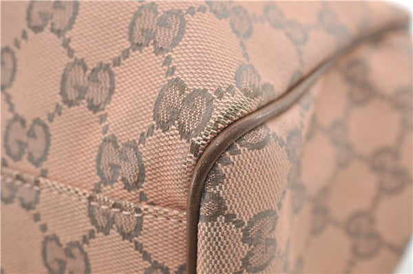 Authentic GUCCI Sukey Shoulder Tote Bag GG Canvas Leather 211944 Pink 8800D