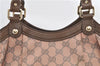 Authentic GUCCI Sukey Shoulder Tote Bag GG Canvas Leather 211944 Pink 8800D